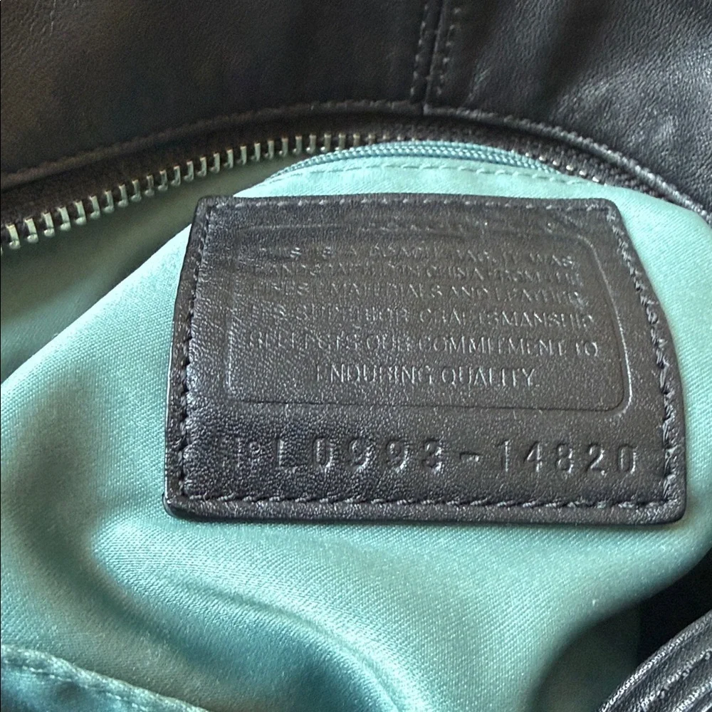 Vintage Coach Brooke #14820 Soft Leather Hobo Medium Purse Black & Silver
